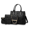 3 Piece Embossed Retro PU Leather Handbag Set