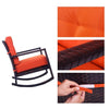 Cushioned Rattan Rocker Chair Rocking Armchair Chair Outdoor Patio Glider Lounge Wicker Chair Furniture with Cushion