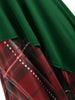 Plaid Contrast Bowknot Flared Overlay Dress