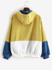 Plus Size Hoodie Contrast Color Corduroy Jacket