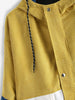 Plus Size Hoodie Contrast Color Corduroy Jacket