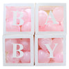 4pcs Baby Shower Decoration Transparent Box for Wedding Birthday Party