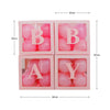 4pcs Baby Shower Decoration Transparent Box for Wedding Birthday Party