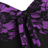 Flower Lace Insert Mock Button Bowknot Vintage Dress