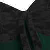 Flower Lace Insert Mock Button Bowknot Vintage Dress
