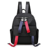 Women Backpack Color Contrast Strap Zipper Student Bag