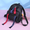 Women Backpack Color Contrast Strap Zipper Student Bag