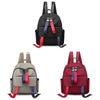 Women Backpack Color Contrast Strap Zipper Student Bag