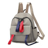 Women Backpack Color Contrast Strap Zipper Student Bag