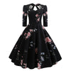 Plus Size Floral Print Back Tie Pin Up Dress