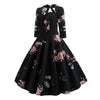 Plus Size Floral Print Back Tie Pin Up Dress