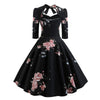 Plus Size Floral Print Back Tie Pin Up Dress