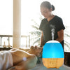 Wood Grain Night Light Humidifier with Water Tank DC Socket
