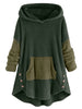 Faux Shearling Two Tone High Low Hoodie
