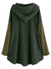 Faux Shearling Two Tone High Low Hoodie