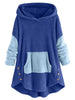 Faux Shearling Two Tone High Low Hoodie