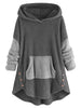 Faux Shearling Two Tone High Low Hoodie