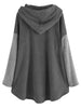 Faux Shearling Two Tone High Low Hoodie