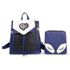 Animal Print Leather Backpack Set