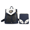 Animal Print Leather Backpack Set