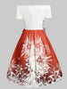 Christmas Off Shoulder Lace Up Snowflake Dress