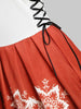 Christmas Off Shoulder Lace Up Snowflake Dress