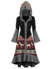 Christmas Elk Hooded Flippy Hem Knitted Dress