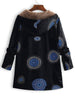 Hooded Printed Plush Lining Front Pocket Coat