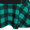 Plaid Print Mock Button Ruffle Hem T-shirt