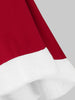 Christmas Bow Tie Collar Faux Fur Panel Dip Hem Dress