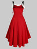 Christmas Faux Fur Panel Lace Up Dip Hem Dress