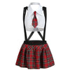 Plaid Suspender Crisscross Plus Size Costume