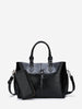 2 Piece Solid PU Leather Tote Bag Set