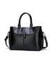 2 Piece Solid PU Leather Tote Bag Set