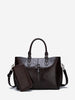 2 Piece Solid PU Leather Tote Bag Set