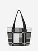 Geometric Print PU Leather Shoulder Bag