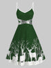 Sequined Reindeer Print Mini Cami Dress