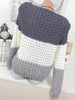 Plus Size Contrast Color Chunky Sweater