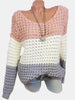 Plus Size Contrast Color Chunky Sweater
