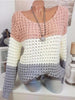 Plus Size Contrast Color Chunky Sweater