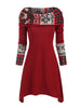 Christmas Elk Plaid Knitted Multiway Asymmetrical Dress