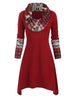 Christmas Elk Plaid Knitted Multiway Asymmetrical Dress