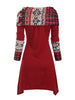 Christmas Elk Plaid Knitted Multiway Asymmetrical Dress
