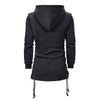 Side Lace Up Fleece Gothic Hoodie