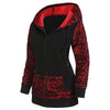 Skull Graphic Front Pocket Zip Up Hoodie