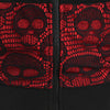Skull Graphic Front Pocket Zip Up Hoodie