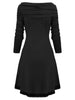 Cowl Neck Lace Up Guipure Panel Longline Knitwear
