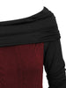 Cowl Neck Lace Up Guipure Panel Longline Knitwear