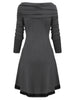 Cowl Neck Lace Up Guipure Panel Longline Knitwear