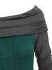 Cowl Neck Lace Up Guipure Panel Longline Knitwear
